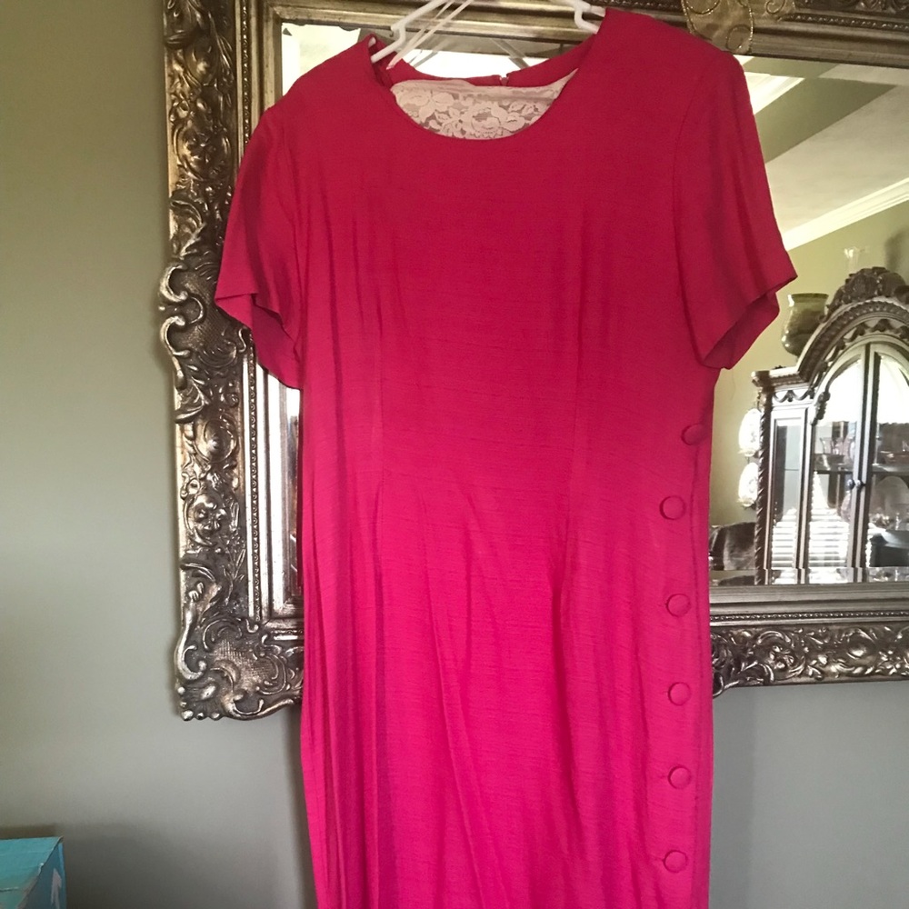 Dress hot pink in color